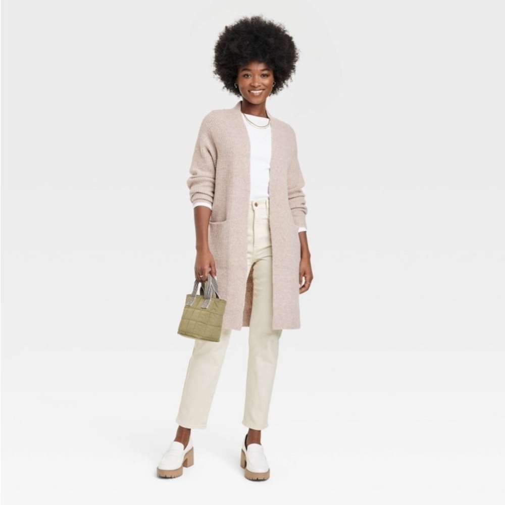 Women's Cashmere-Like Long Layering
Cardigan - Universal Thread™ Tan new